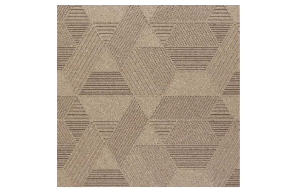 Geometric embossed cork tile